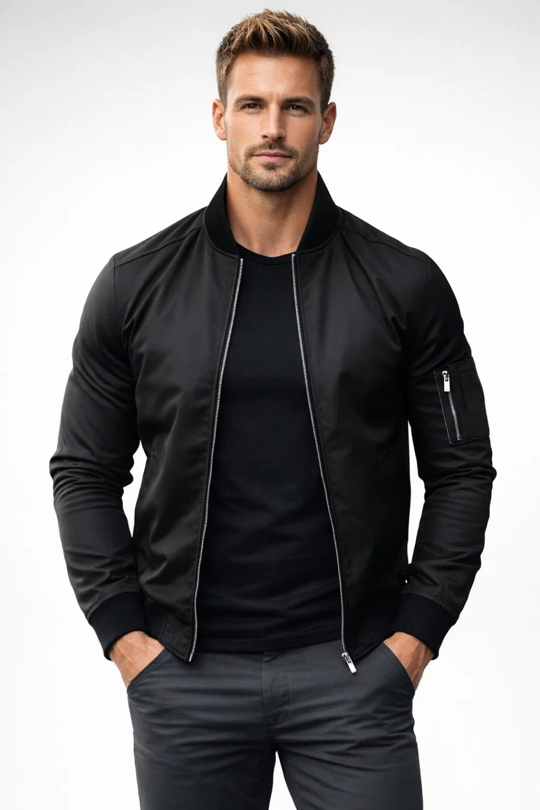 Blouson Homme | veste légère & bomber urbain col teddy zippé pour Printemps
