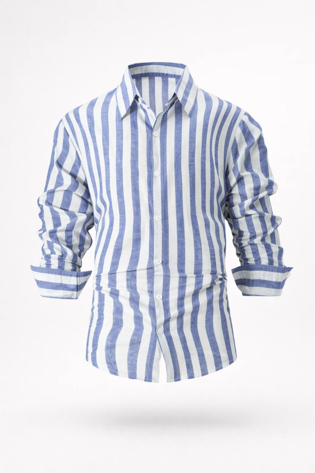 Chemise Homme - Manches Longues Rayures Larges Col Classique | Été
