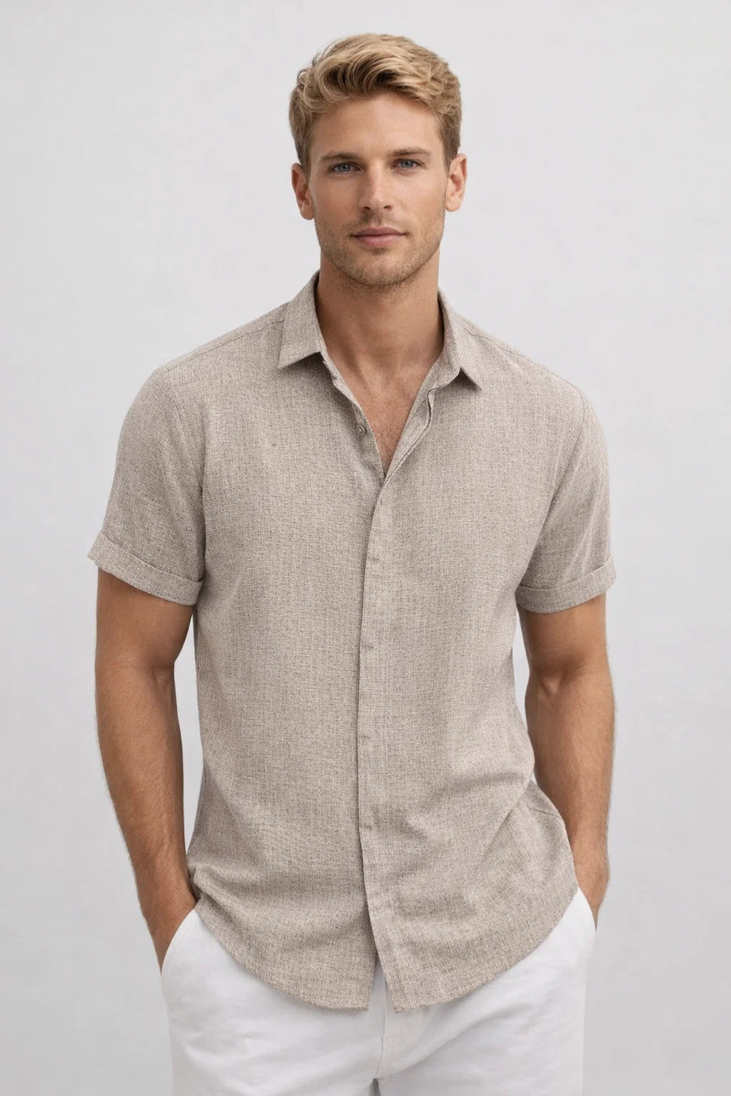 Chemise Homme - Manches Courtes Col Classique Coupe Relax | Été