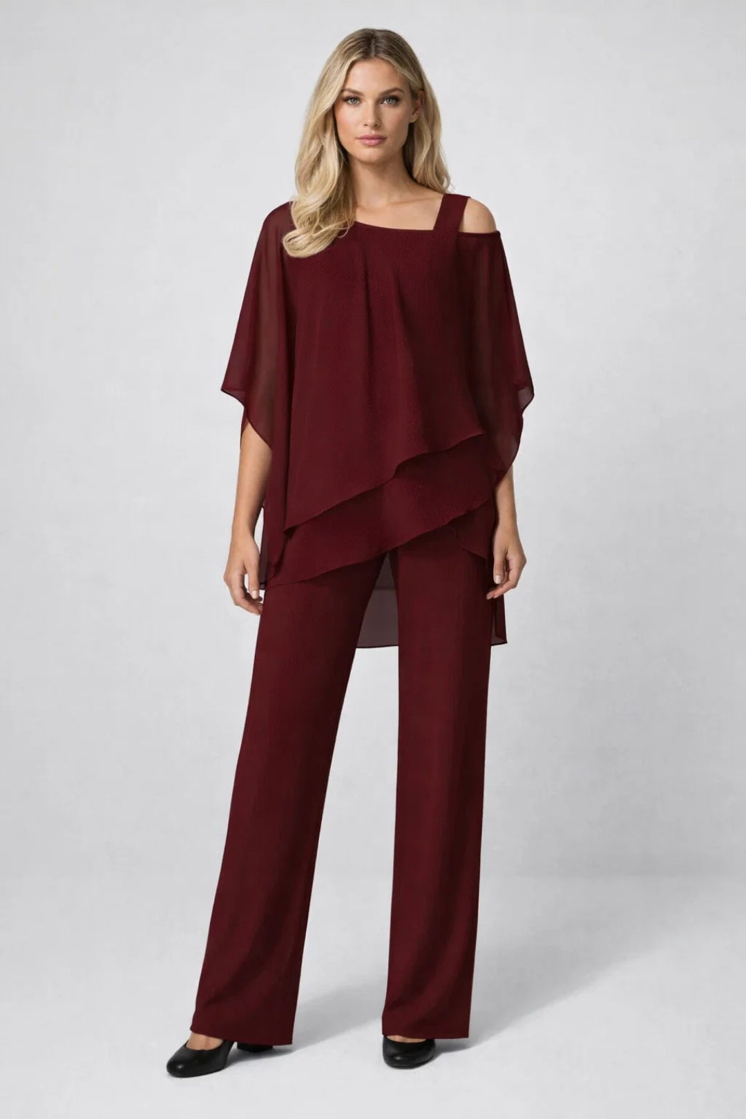Ensemble Femme - Top Asymétrique Fluide et Pantalon Droit | Élégant