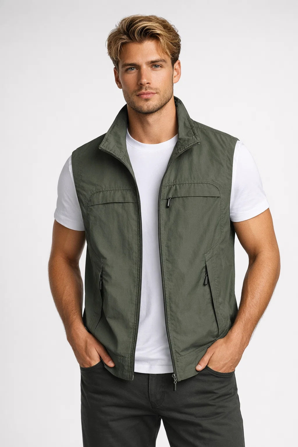 Gilet Homme | léger & respirant poches zippées fonctionnelles pour Été