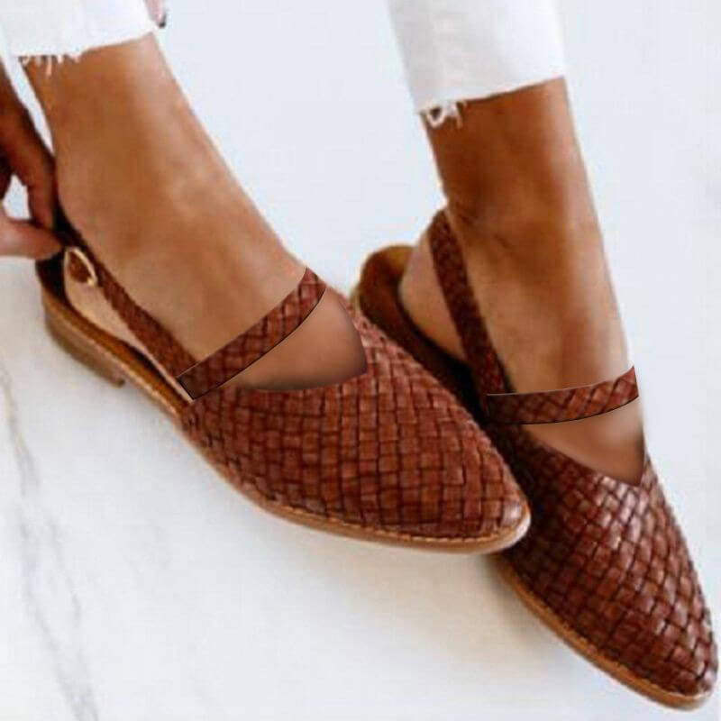 Léa - Sandales Orthopédiques Femme Bohème à Bout Pointu et Tressage Artisanal
