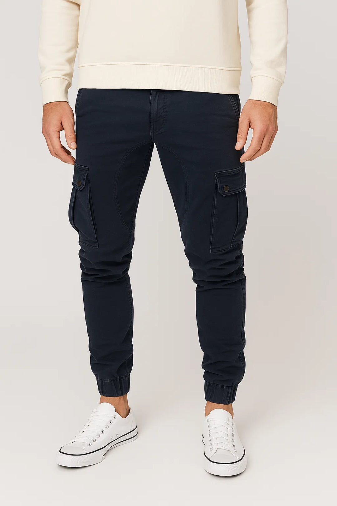 Pantalon Cargo Homme - Coupe Slim Poches Latérales Chevilles | Casual