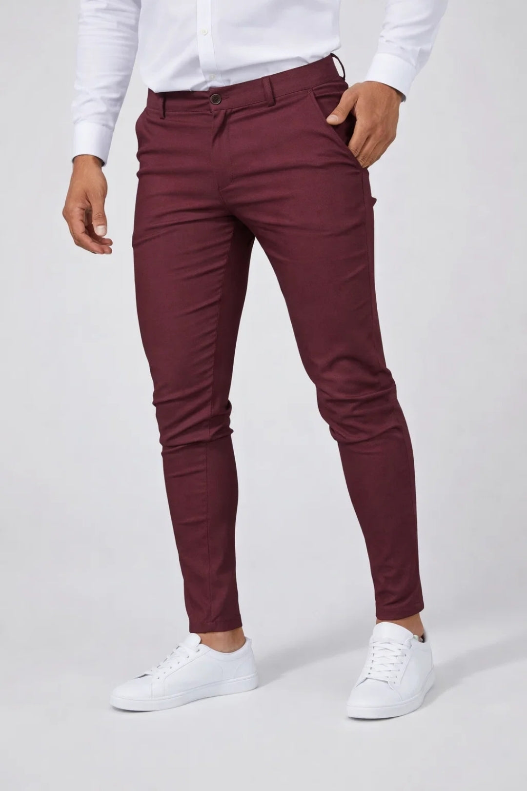 Pantalon Homme - Chino Coupe Slim Taille Élastiquée | Casual
