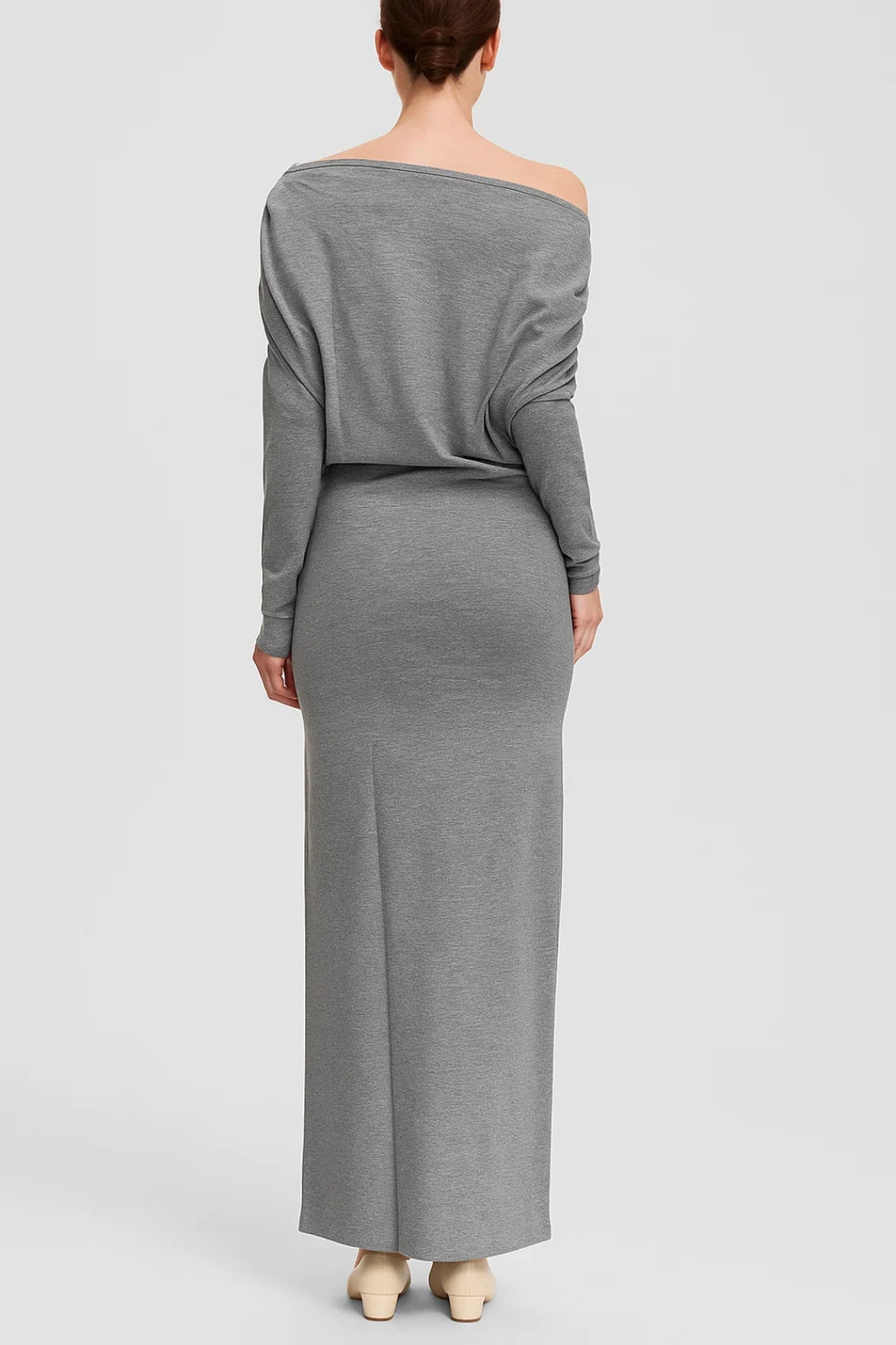 Robe Maxi Femme - One Shoulder Manches Longues Moulante Tricotée | Chic