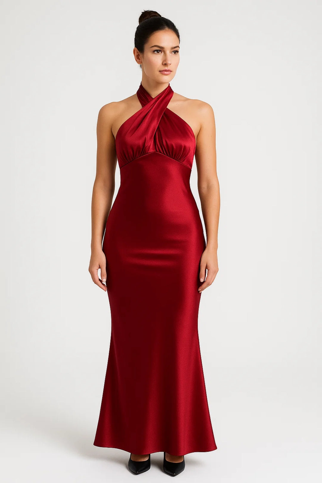 Robe Maxi Femme - Halter Croisé Dos Nu Coupe Sirène | Soirée