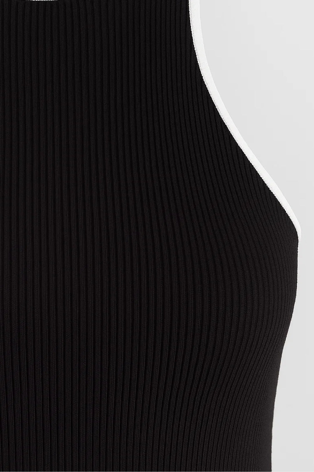 Robe Maxi Femme - Dos Nageur Moulante Nervurée Liseré Contrasté | Chic