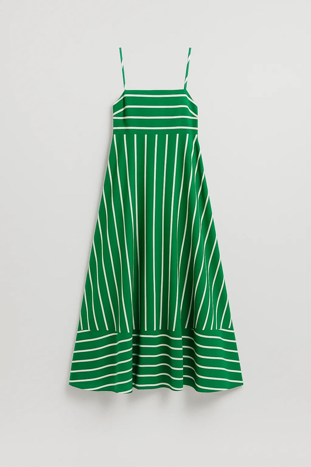 Robe Maxi Femme - Bretelles Fines Rayée Évasée Col Carré | Casual