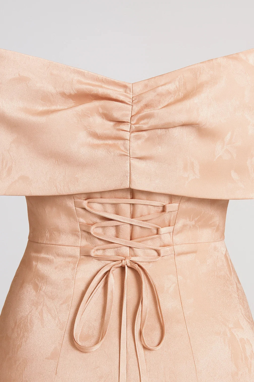 Robe Maxi Femme - Épaules Dénudées Noeud Sirène Jacquard | Soirée