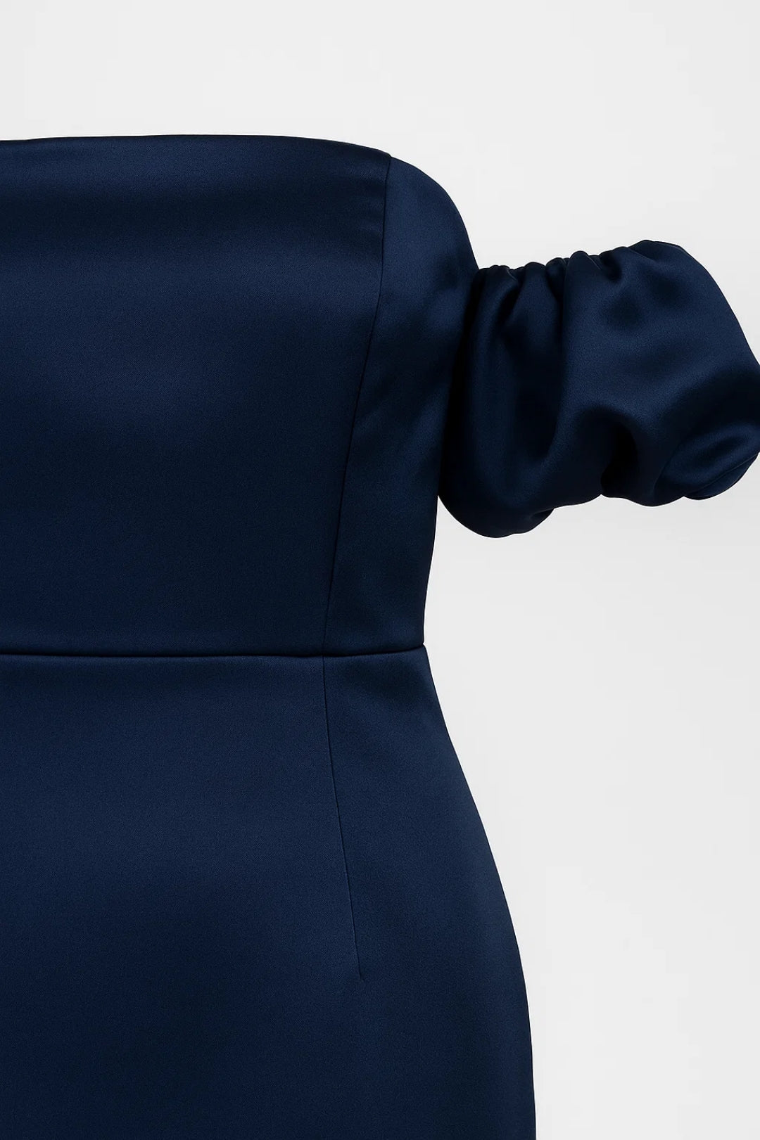 Robe Midi Femme - Épaules Dénudées Manches Bouffantes Gainante | Chic