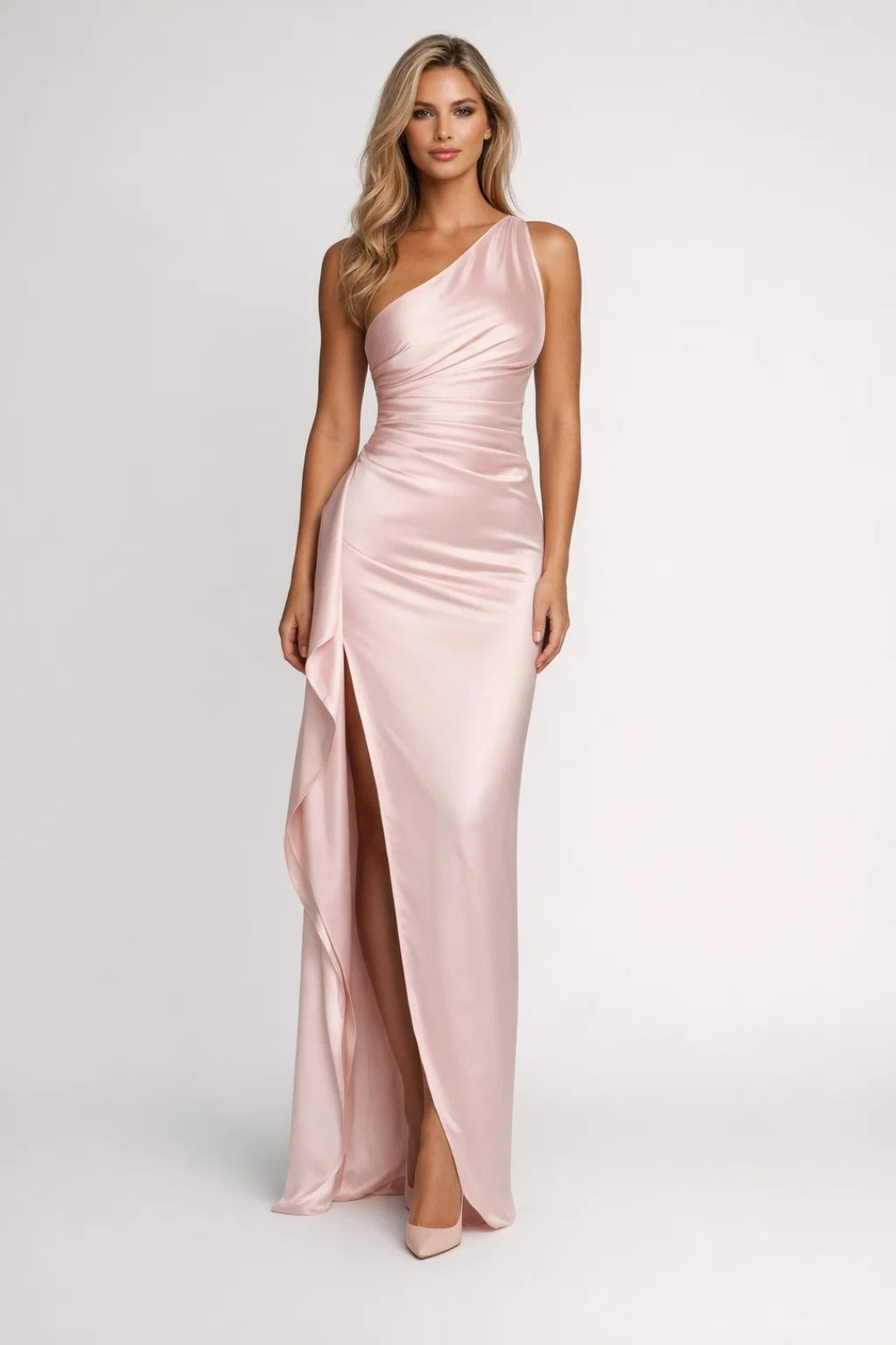 Robe Maxi Femme - One Shoulder Fendue Ajustée | Soirée