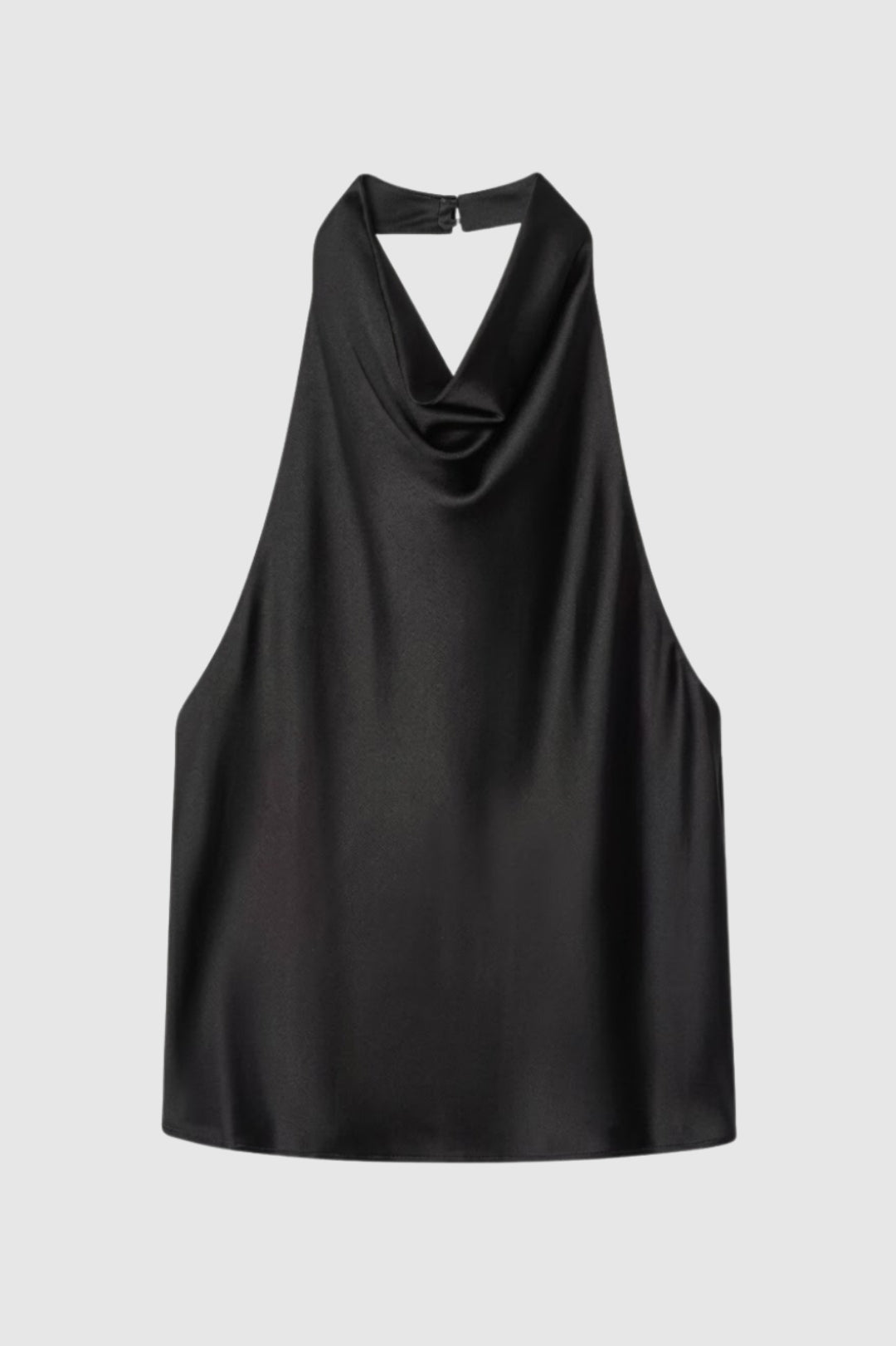 Top Femme - Halter Brillant avec Drapé Col | Élégant