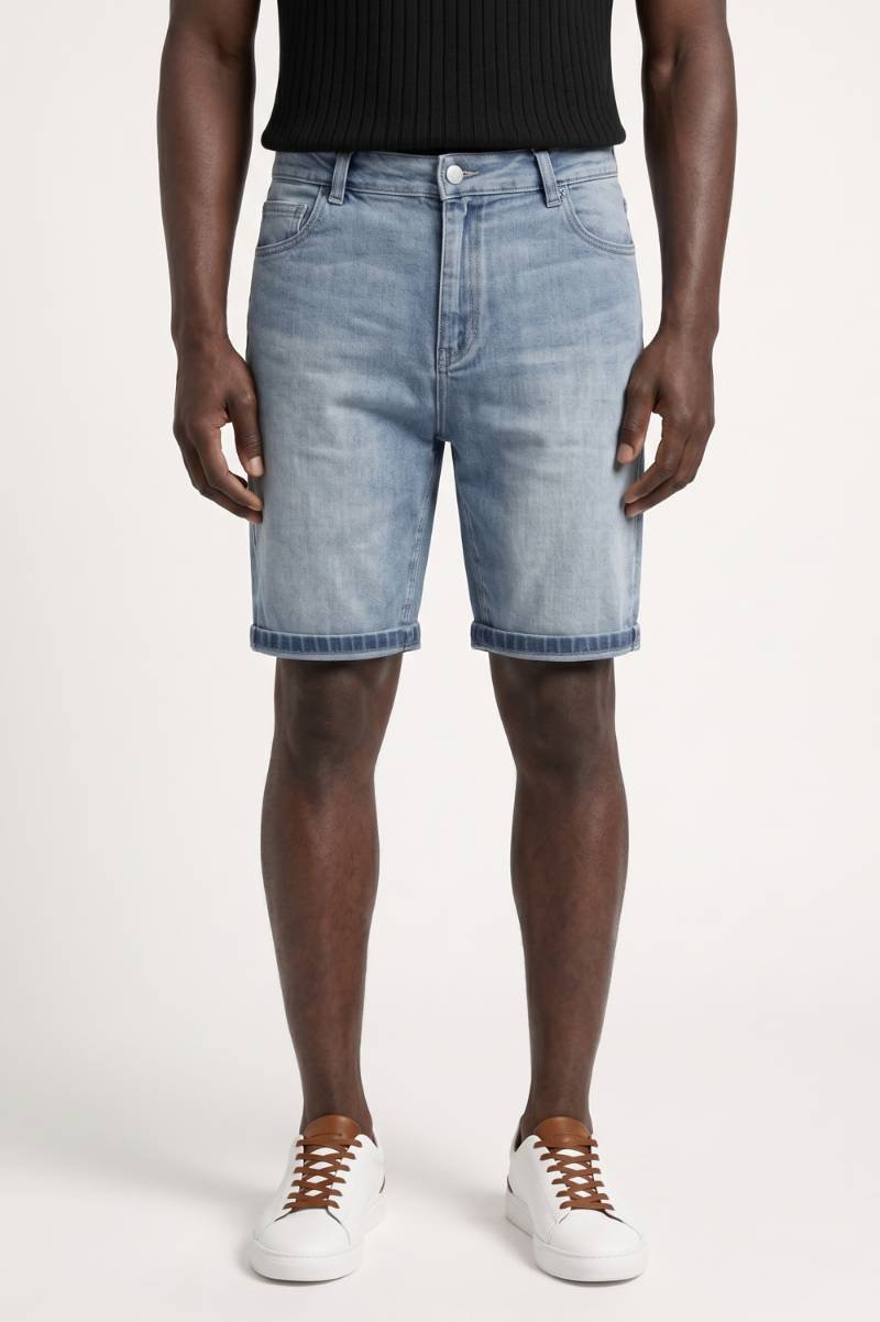 Bermuda Homme - Effet Délavé Coupe Moderne | Style Urbain — Bleu Délavé