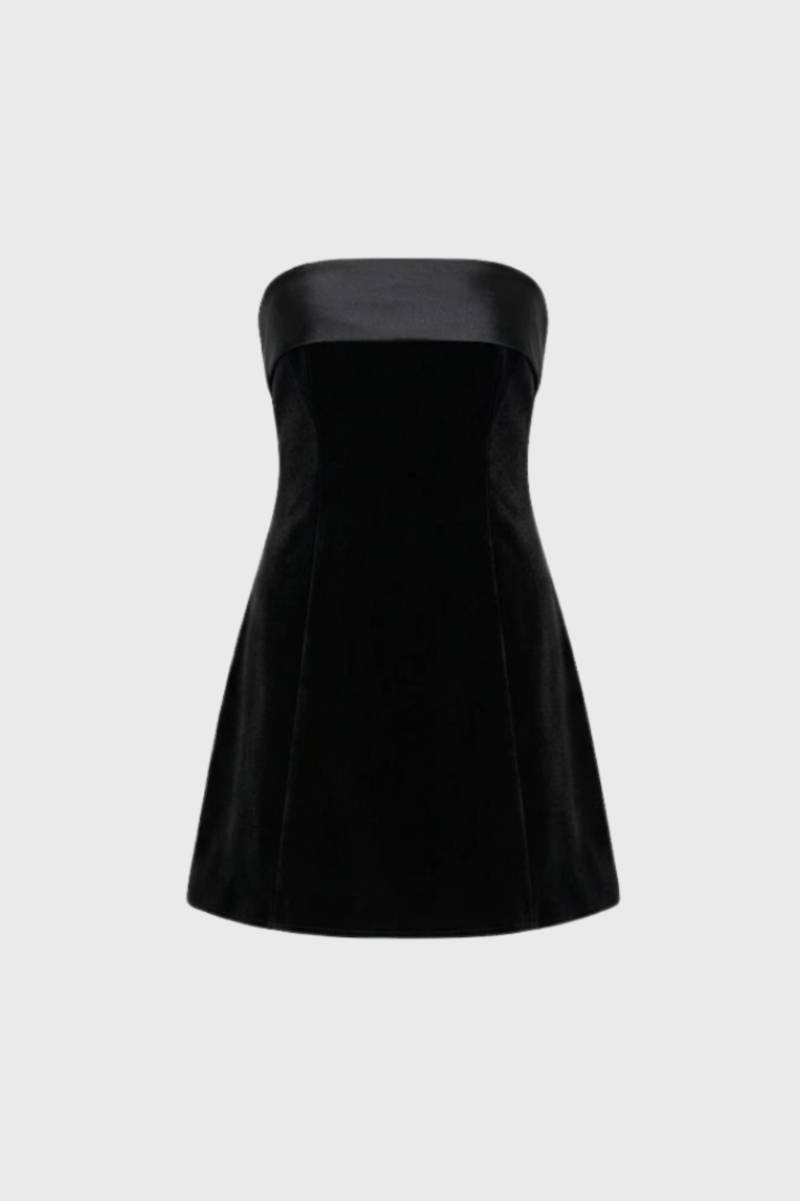 Mini Robe Femme - Bustier Élégante avec Détails és | Chic — Noir