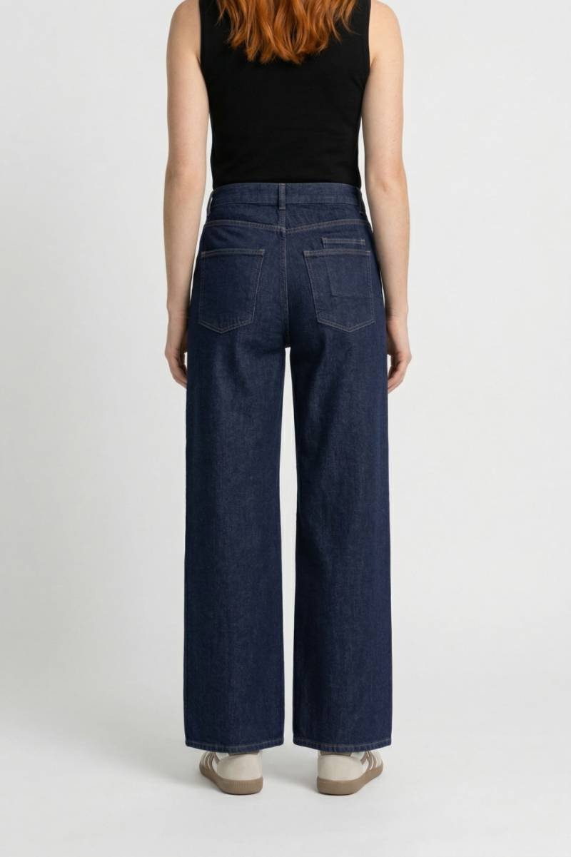 Pantalon Femme - Taille Haute avec Ceinture | Élégant — Bleu foncé