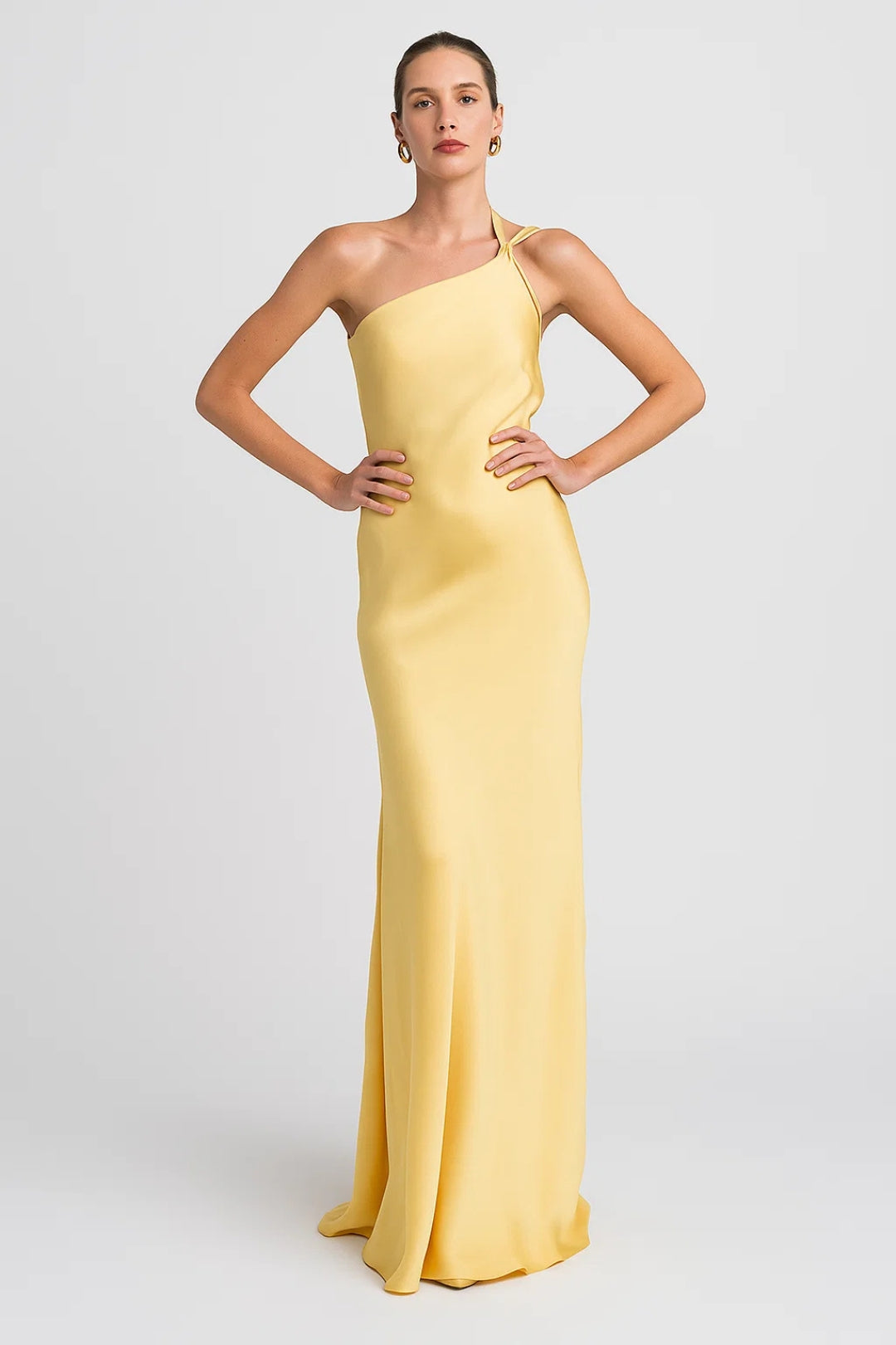 Robe Maxi Femme - One Shoulder Ajustée avec Fente | Élégant