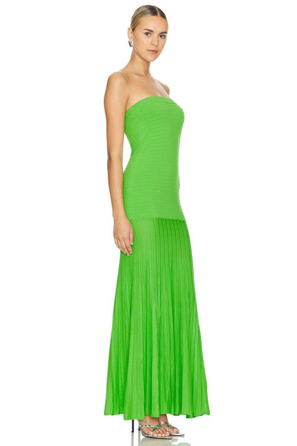 Anaïs - Robe de Soirée Longue Femme Élégante Bustier sans Bretelles avec Coupe Sirène Plissée