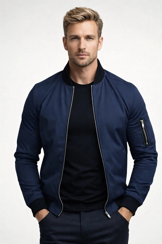 Blouson Homme | veste légère & bomber urbain col teddy zippé pour Printemps