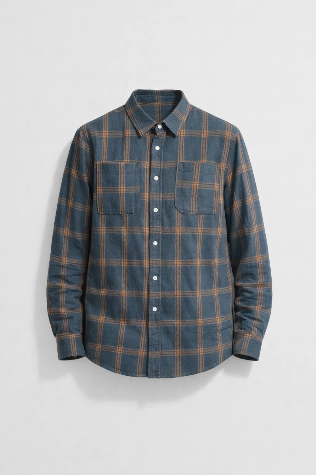 Chemise Homme - Manches Longues Carreaux Deux Poches Poitrine | Casual