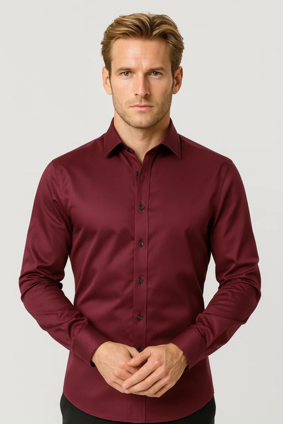 Chemise Homme - Coupe Ajustée Col Classique Boutons Assortis | Chic