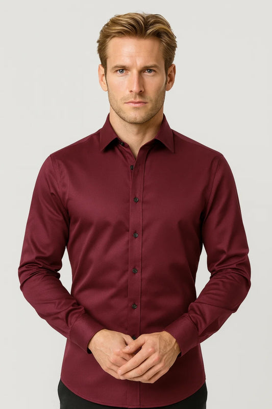 Chemise Homme - Coupe Ajustée Col Classique Boutons Assortis | Chic