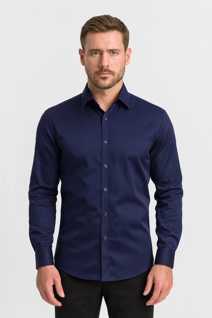 Chemise Homme - Coupe Ajustée Col Classique Boutons Assortis | Chic