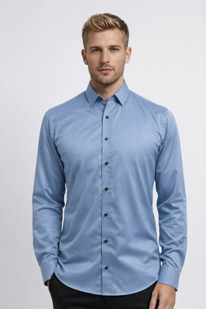 Chemise Homme - Coupe Ajustée Manches Longues Col Classique | Élégant
