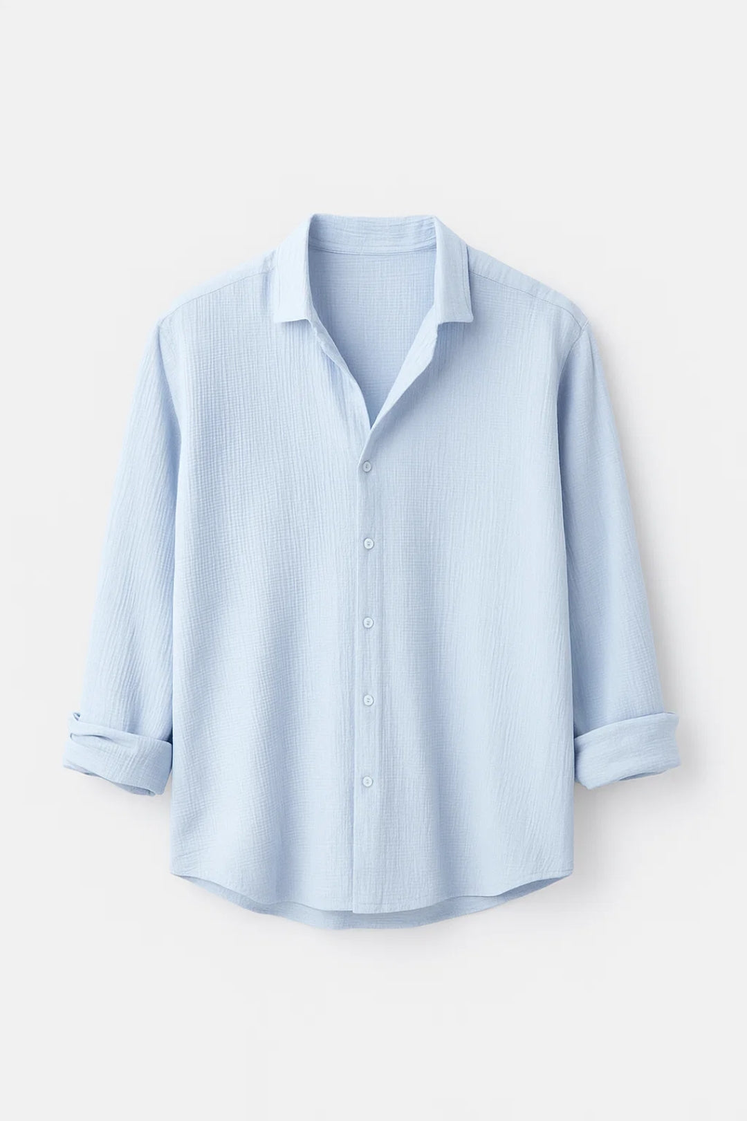 Chemise Homme - Coupe Relax Col Ouvert Texture Gaufrée | Été