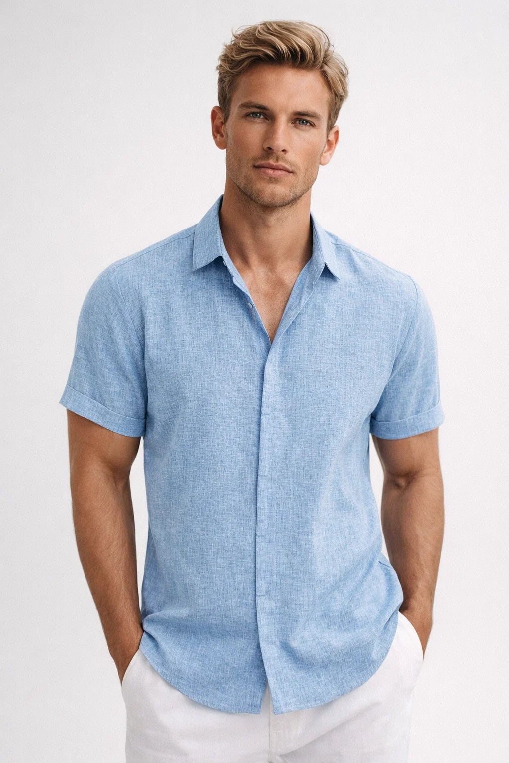 Chemise Homme - Manches Courtes Col Classique Coupe Relax | Été