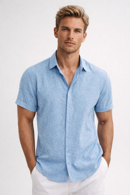 Chemise Homme - Manches Courtes Col Classique Coupe Relax | Été