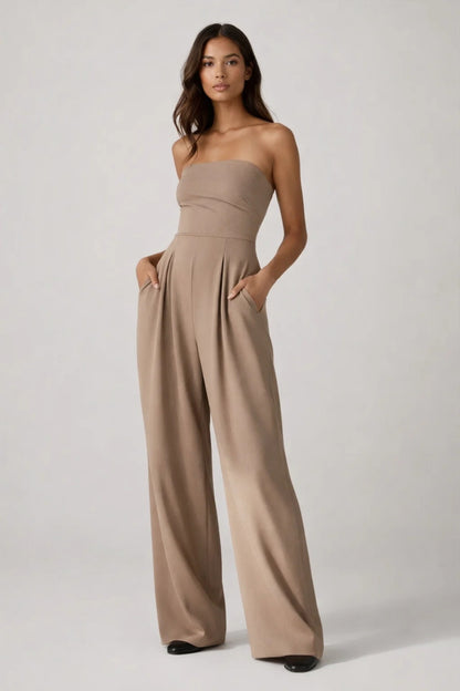 Combinaison Femme - Bustier Jambes Larges Poches | Élégante