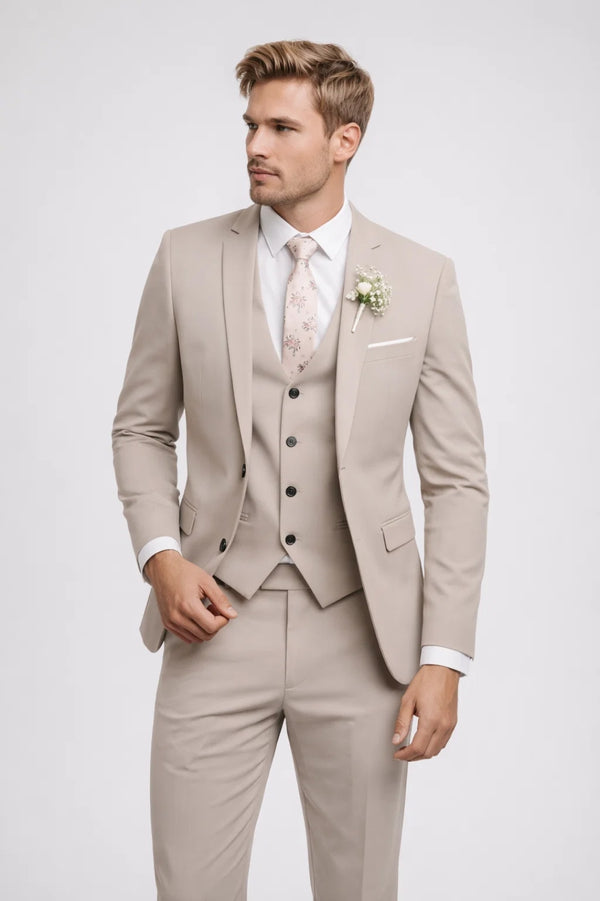 Costume 3 pièces Homme | élégance pastel & allure raffinée coupe ajustée pour Printemps