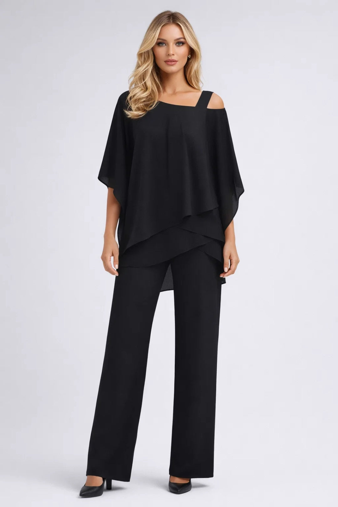 Ensemble Femme - Top Asymétrique Fluide et Pantalon Droit | Élégant