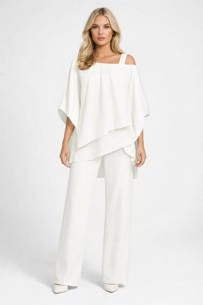 Ensemble Femme - Top Asymétrique Fluide et Pantalon Droit | Élégant