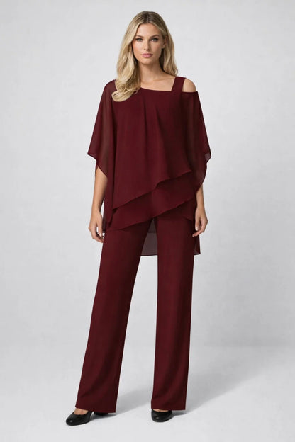Ensemble Femme - Top Asymétrique Fluide et Pantalon Droit | Élégant
