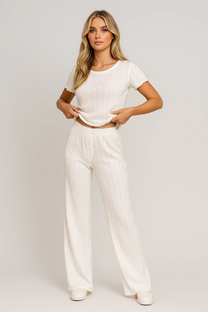Ensemble Femme - Crop Top et Pantalon Large | Casual Chic