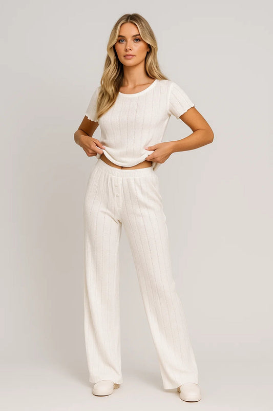 Ensemble Femme - Crop Top et Pantalon Large | Casual Chic