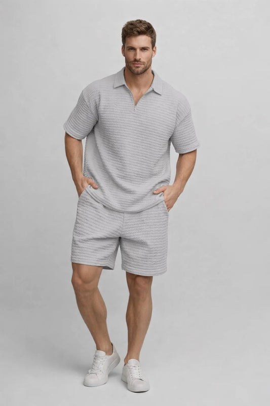 Ensemble Homme - Polo et Short Assortis Texture Gaufrée | Été