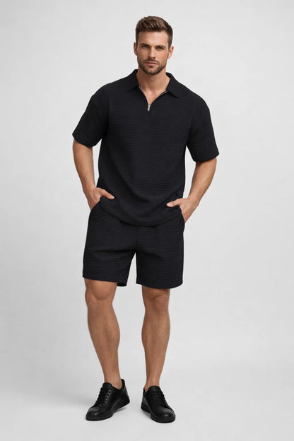 Ensemble Homme - Polo et Short Assortis Texture Gaufrée | Été