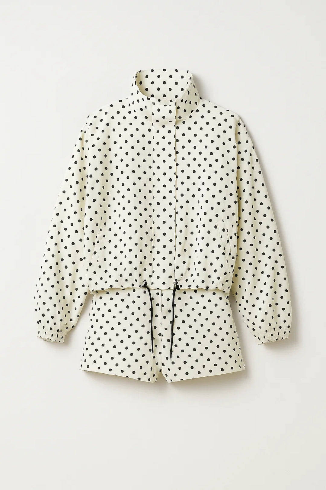 Ensemble Femme - Veste Zippée et Short Pois Coordonnés | Casual