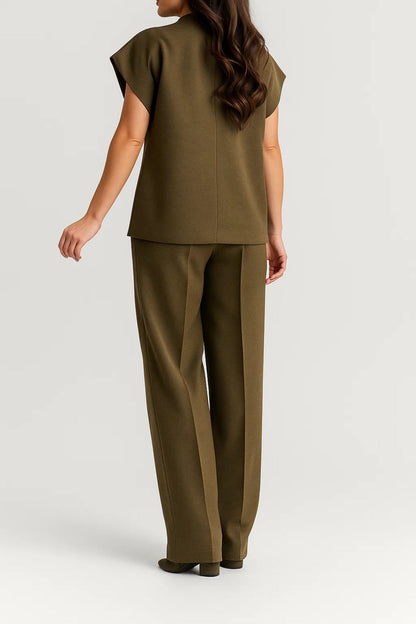 Ensemble Femme - Gilet Sans Manches et Pantalon Large | Chic