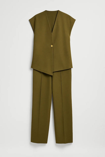 Ensemble Femme - Gilet Sans Manches et Pantalon Large | Chic