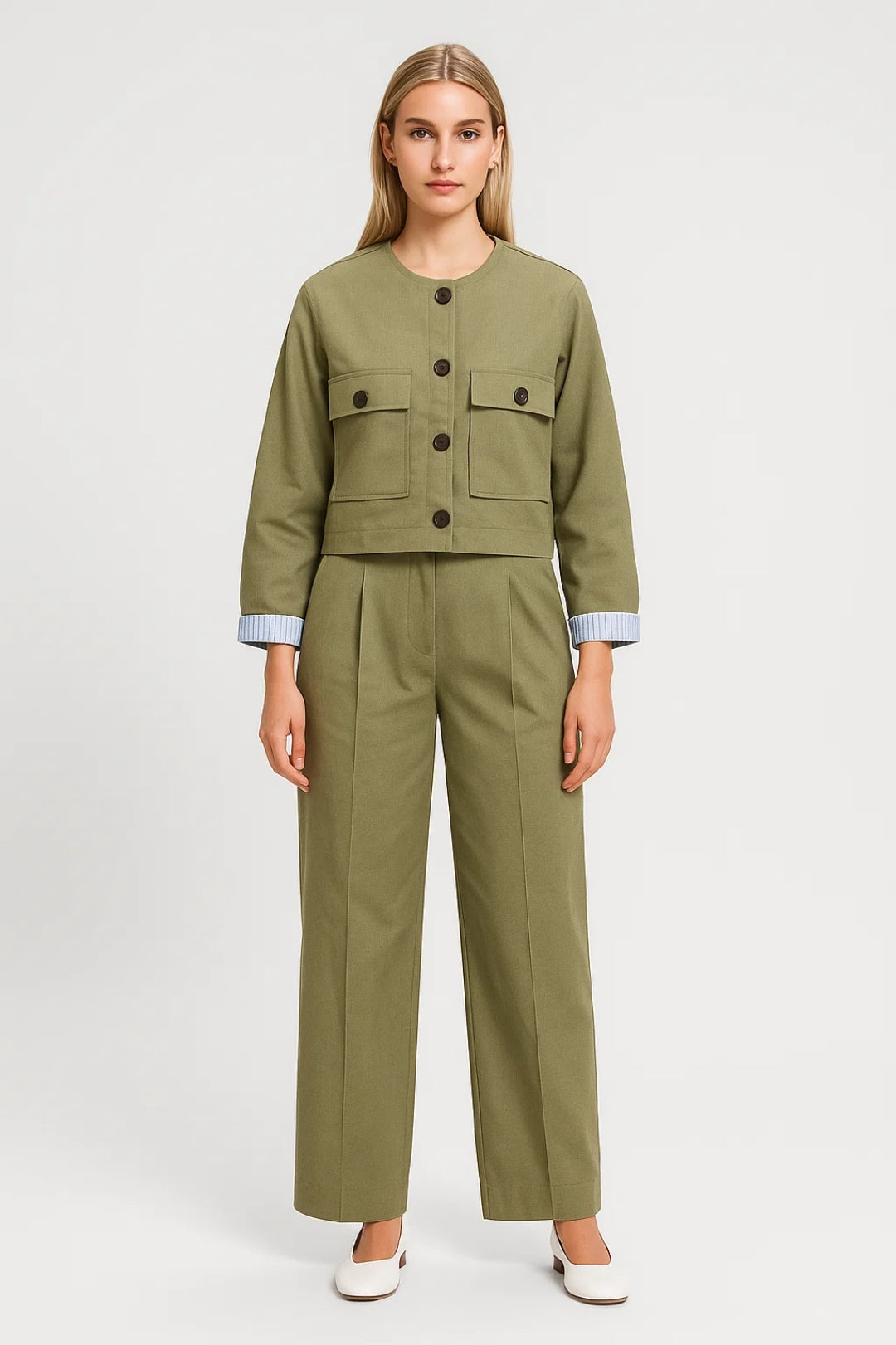 Ensemble Femme - Veste Courte et Pantalon Large | Chic