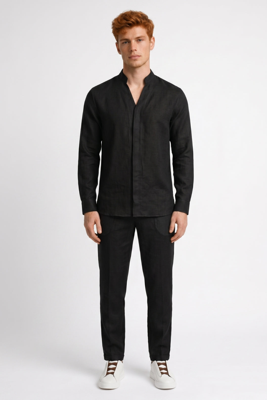 Ensemble Été Homme - Chemise Col Mao et Pantalon | Casual Chic