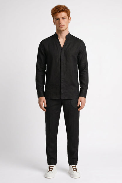 Ensemble Été Homme - Chemise Col Mao et Pantalon | Casual Chic
