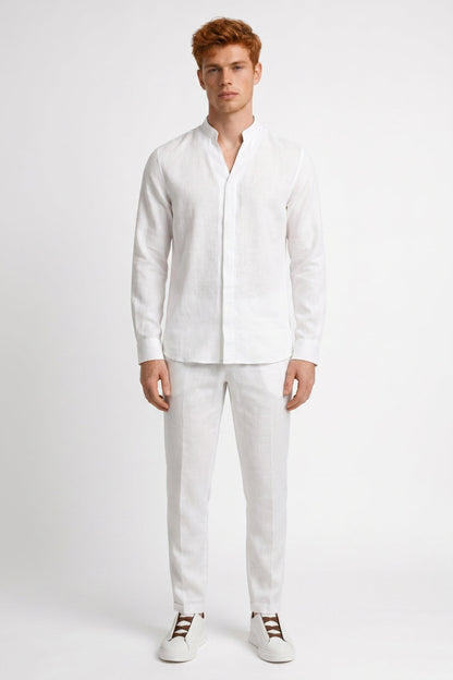 Ensemble Été Homme - Chemise Col Mao et Pantalon | Casual Chic