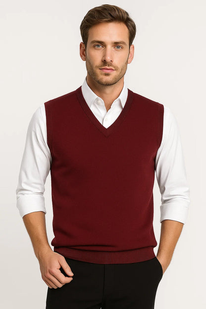 Gilet Homme | col V design texturé et léger pour Mi-Saison