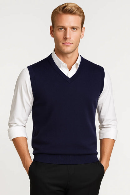 Gilet Homme | col V design texturé et léger pour Mi-Saison