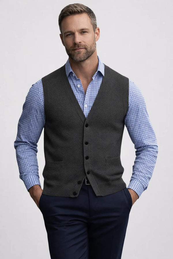 Gilet Homme | Élégant Chic ligne ajustée pour Mi-Saison