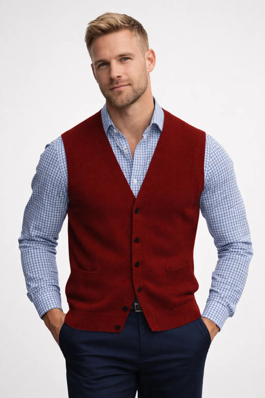 Gilet Homme | Élégant Chic ligne ajustée pour Mi-Saison